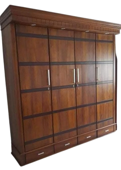 4 Door Base Teak Wardrobe with light